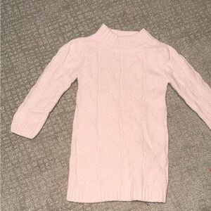 New Pink Cable Knit Sweater Dress Girls Long Sleeve Knee Length Size 3T